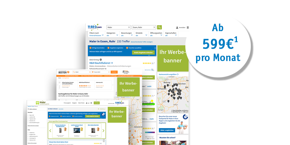 Bild Beispiel-Visualisierung für Werbebanner auf verschiedenen 11880.com Portalen