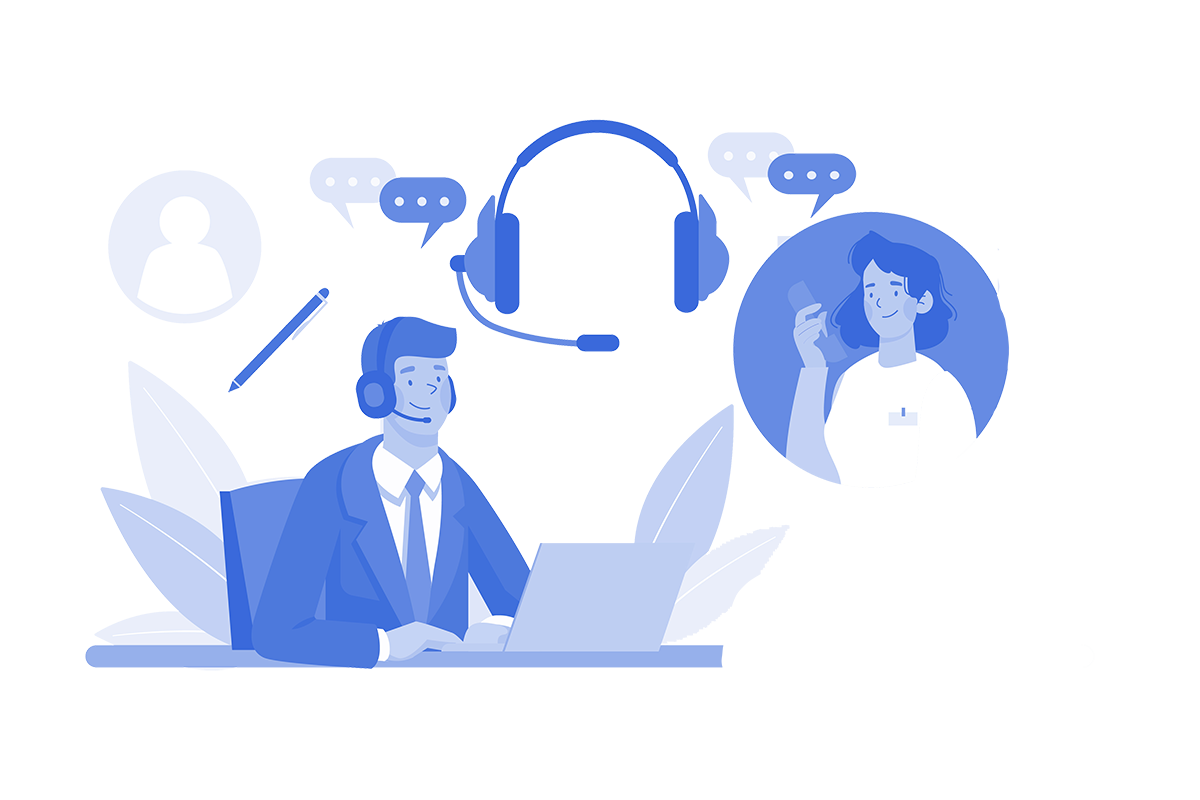 Illustration Call Center Arbeit