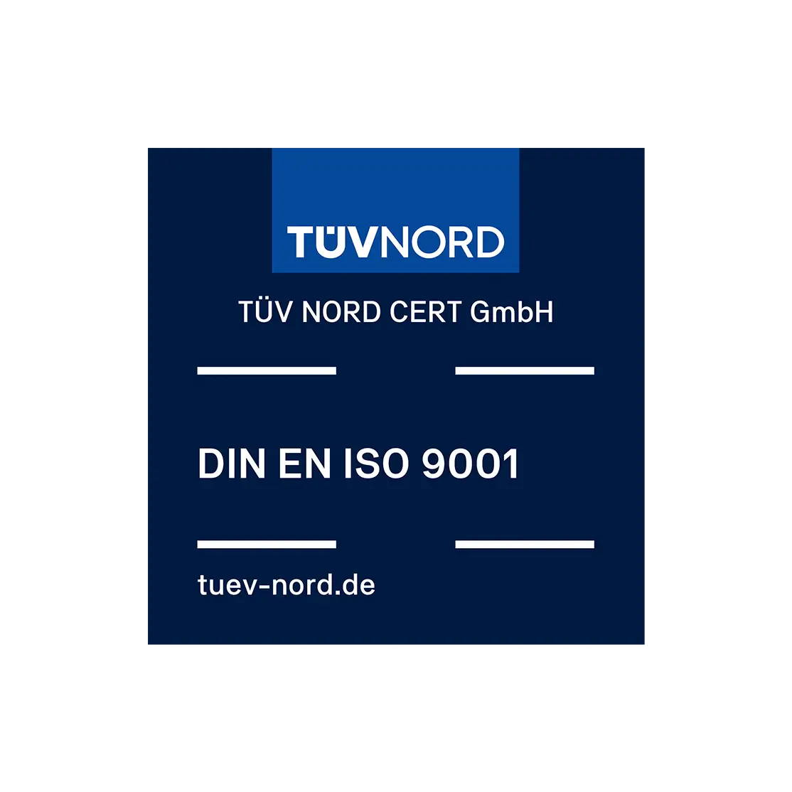 TÜV NORD CERT GmbH - DIN EN ISO 9001 Zertifikat