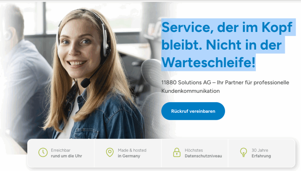 Bild der deincallcenter.de Website